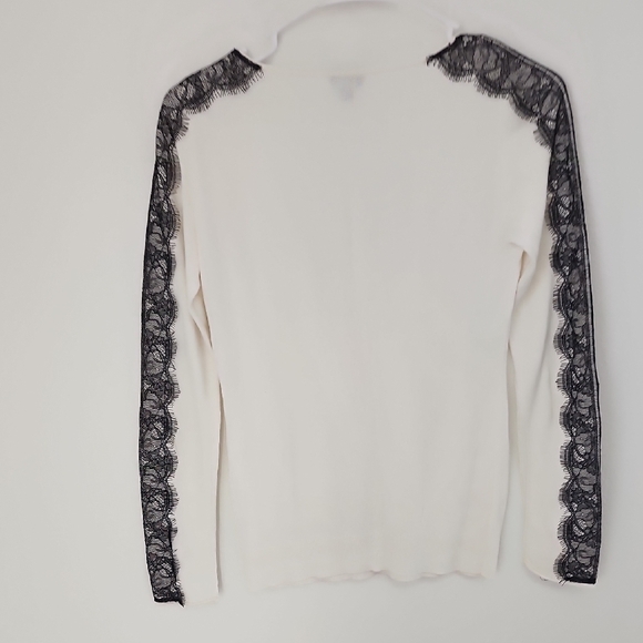 Ann Taylor Cream Embellished Fitted Blouse - Picture 4 of 4